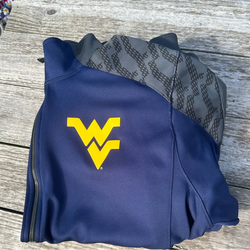 Gently used West Virginia college dry fit zip up